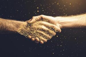 Digital handshake, connection photo