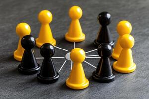 Diverse group connects in a circle photo