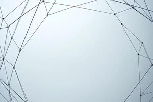 Abstract network design with lines and points. A minimalist geometric pattern of interconnected lines and dots on a light background photo