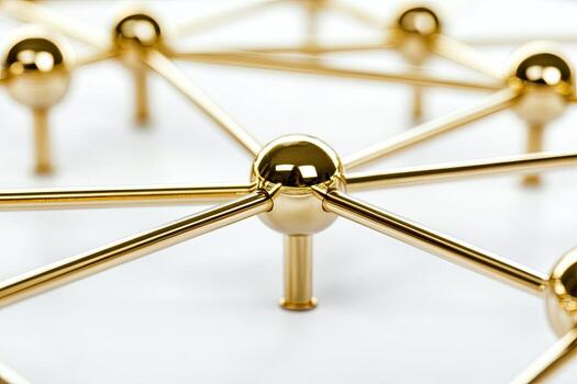 Golden network structure photo