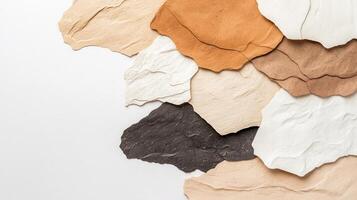Layered neutral paper in wrinkled tones creating textured abstract landscape with organic, minimalist design composition photo
