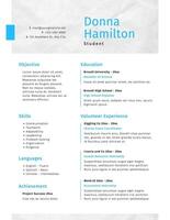Simple Internship Student Resume template