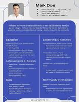 Blue Grey Geometric Round Line Scholarship Resume template