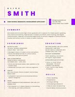 Fresh Graduate Resume for Scholarship template