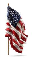 American flag displayed with vibrant colors waving against a clean background photo
