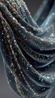 Elegant sheer fabric adorned with droplets, showcasing intricate detail and texture in a sophisticated setting photo