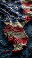 Textured representation of the United States flag with intricate details showcasing the state shapes photo