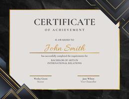 Black and Gold University Certificate template