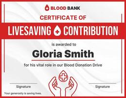 Blood Donor Certificate Landscape template