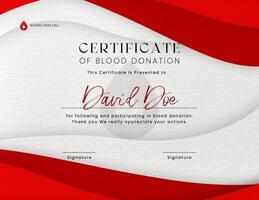 Blood Donation Certificate template