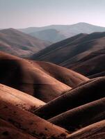 Rolling hills landscape view during sunset in Armenia photo