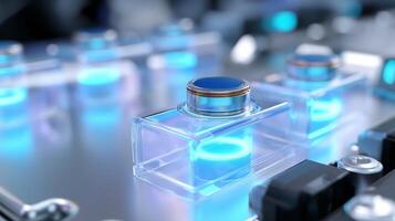Illuminated control buttons on a futuristic device showcase advanced technology and design photo