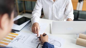 Architecture drawing on architectural project business architecture building construction photo