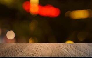 Empty table top and blur background selective focus product display photo