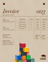 tutor invoice template design ideas