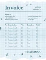 Light Blue Private Tutors Invoices Template