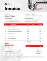 Minimalist Plumbing Service Invoice Template