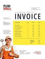 White Yellow Plumbing Invoice Template