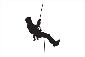 Silhouette of a man on a rope vector