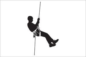 A silhouette of a man on a rope vector