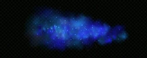 Blue glowing light on a black background vector