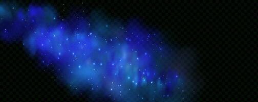 Blue aurora lights on a black background vector