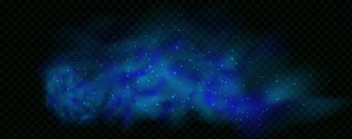 Blue aurora on a black background vector