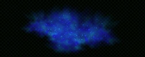 Blue glowing star on a black background vector