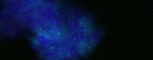 Blue nebula on black background vector