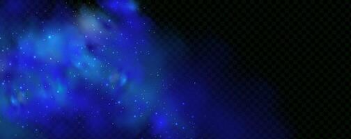 Blue nebula background with stars and light vector