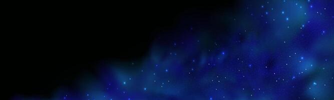 A blue aurora borealis in the dark sky vector
