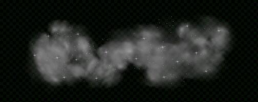 A black and white image of a star and smoke vector