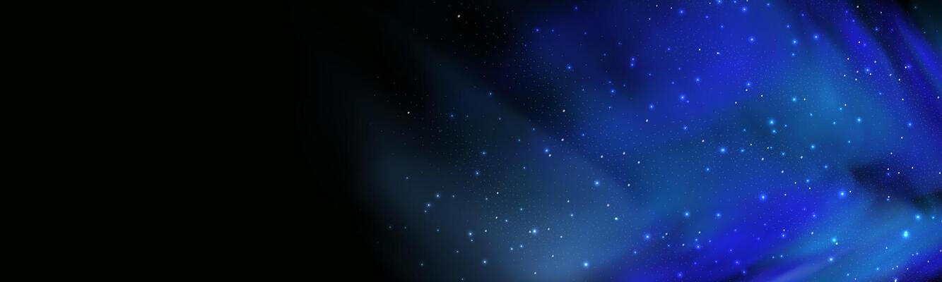 A blue aurora borealis in the dark