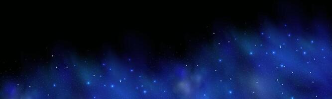 A blue aurora borealis in the night sky vector