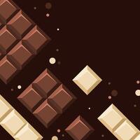 Stylish abstract design featuring brown and beige chocolate bar illustrations on a dark background. vector