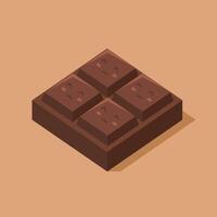Digital artwork showing a chocolate bar with a charming and cheerful design. Perfect for a confectionery-related projects or themes focusing on delightful desserts and cute graphics. vector