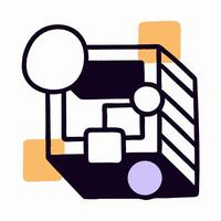 Abstract 3D Geometric Design with Circles and Squares vector