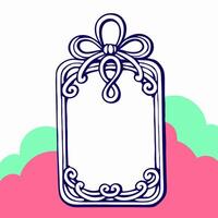 Ornate Decorative Frame with Bow, Blank Template vector