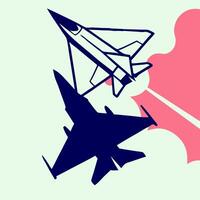 Two Fighter Jets in Flight, Abstract Artwork vector