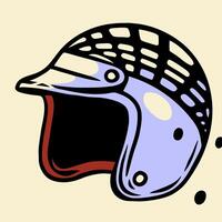 Vintage Motorcycle Helmet Illustration, Open Face, Retro Design vector