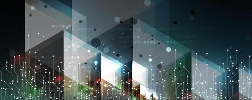 Technology innovation background global business solution vector