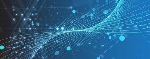 a blue background with a network of dots vector