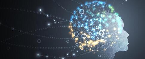 the brain is connected to the internet vector