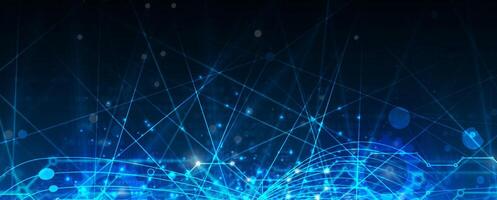 abstract dark blue background with lines and dots vector