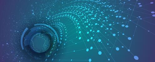 abstract tech background with connected dots and lines vector