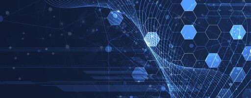 Abstract blue computer technology business background vector