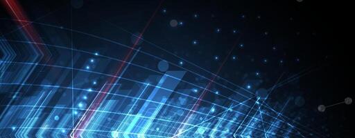 abstract technology blue background with lines and dots vector
