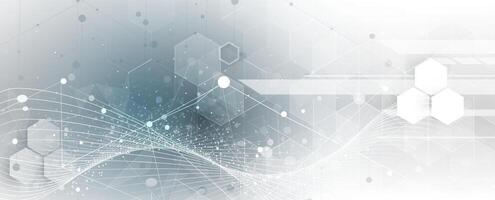 abstract technology background with white lines and dots vector