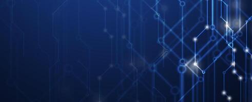 abstract glow blue technology background with lines and dots vector