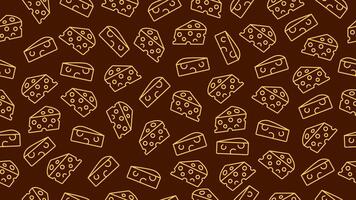 Cheese background. Seamless pattern of cheese motif hand drawn style vector